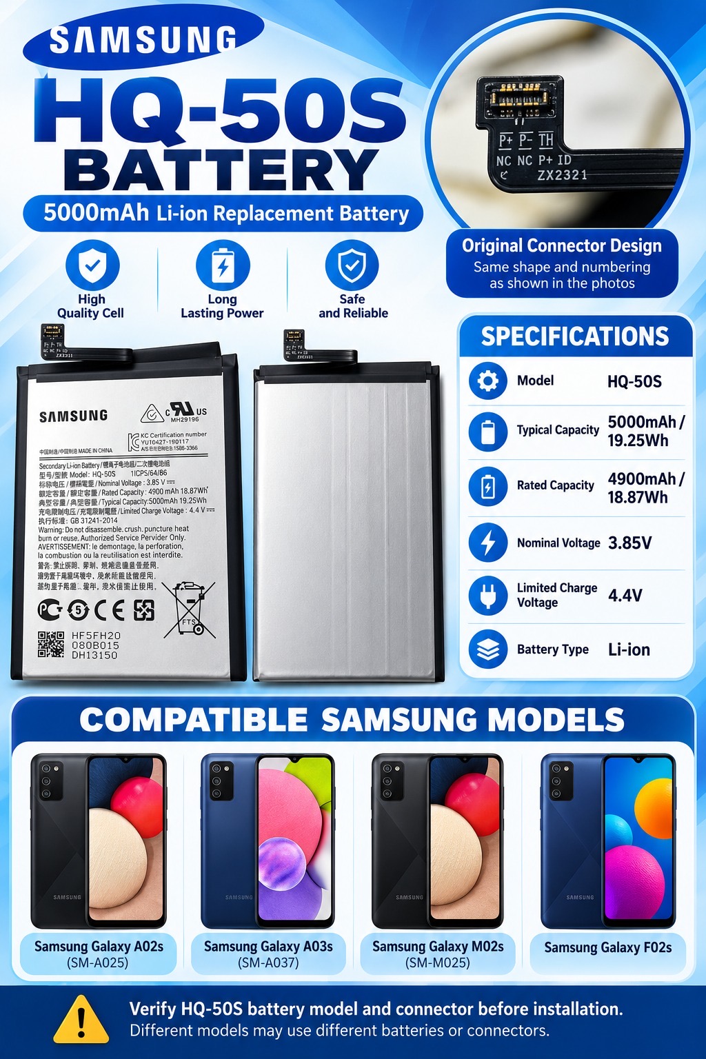 SAMSUNG HQ-50S 5000mAh BATTERY
