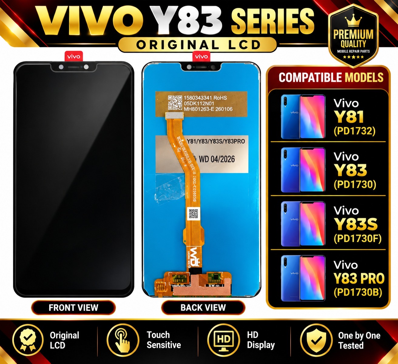 VIVO Y81 / Y83 BLACK UNIT