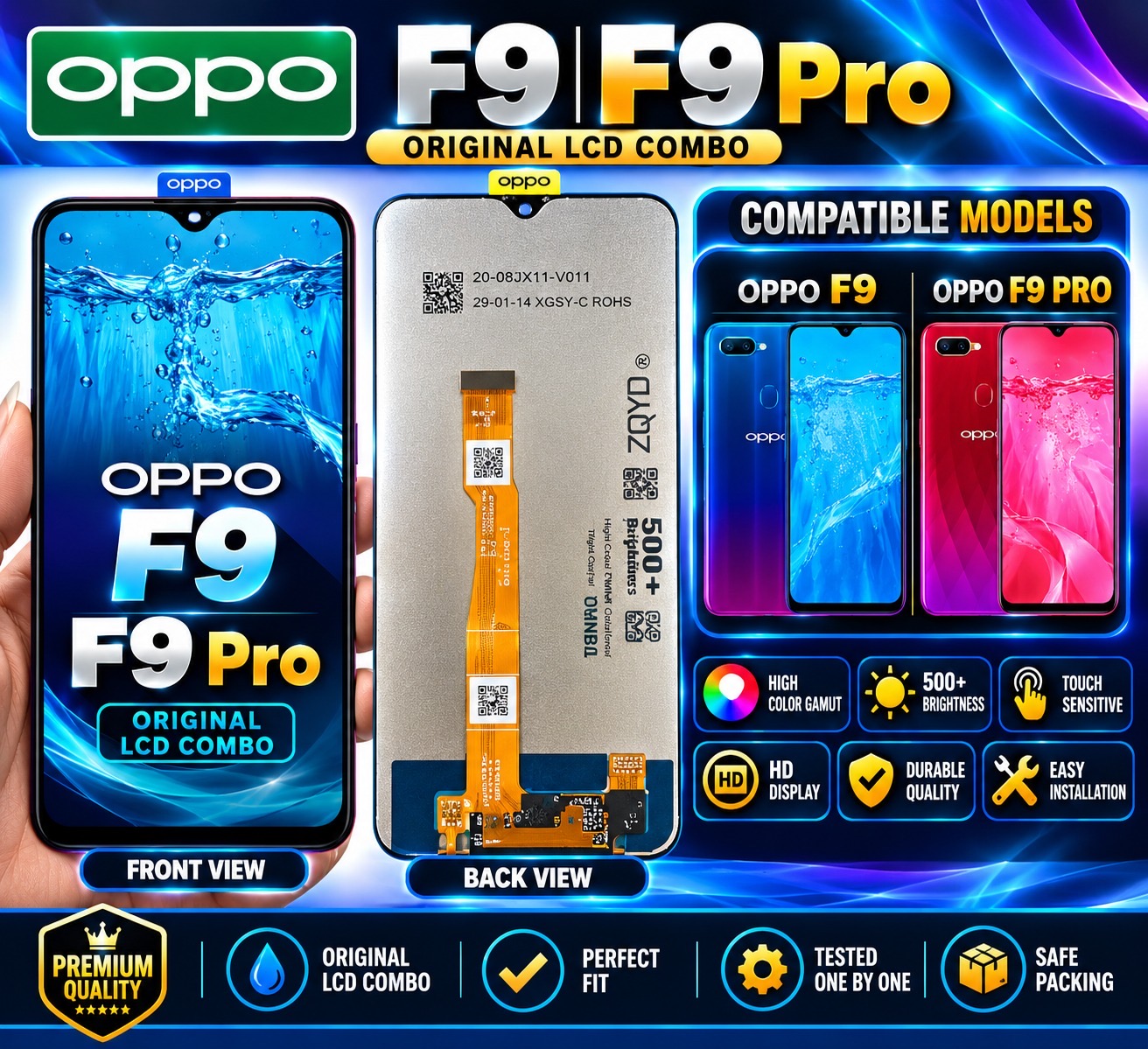 OPPO F9/F9 PRO BLACK UNIT