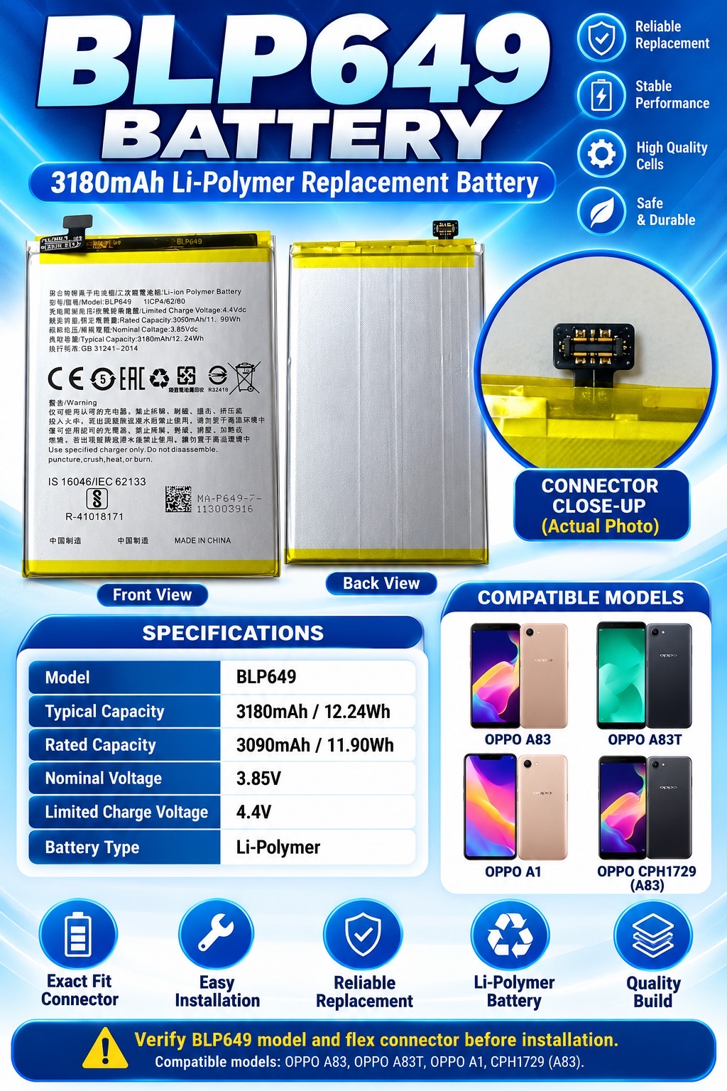 OPPO BLP649 3180mAh BATTERY