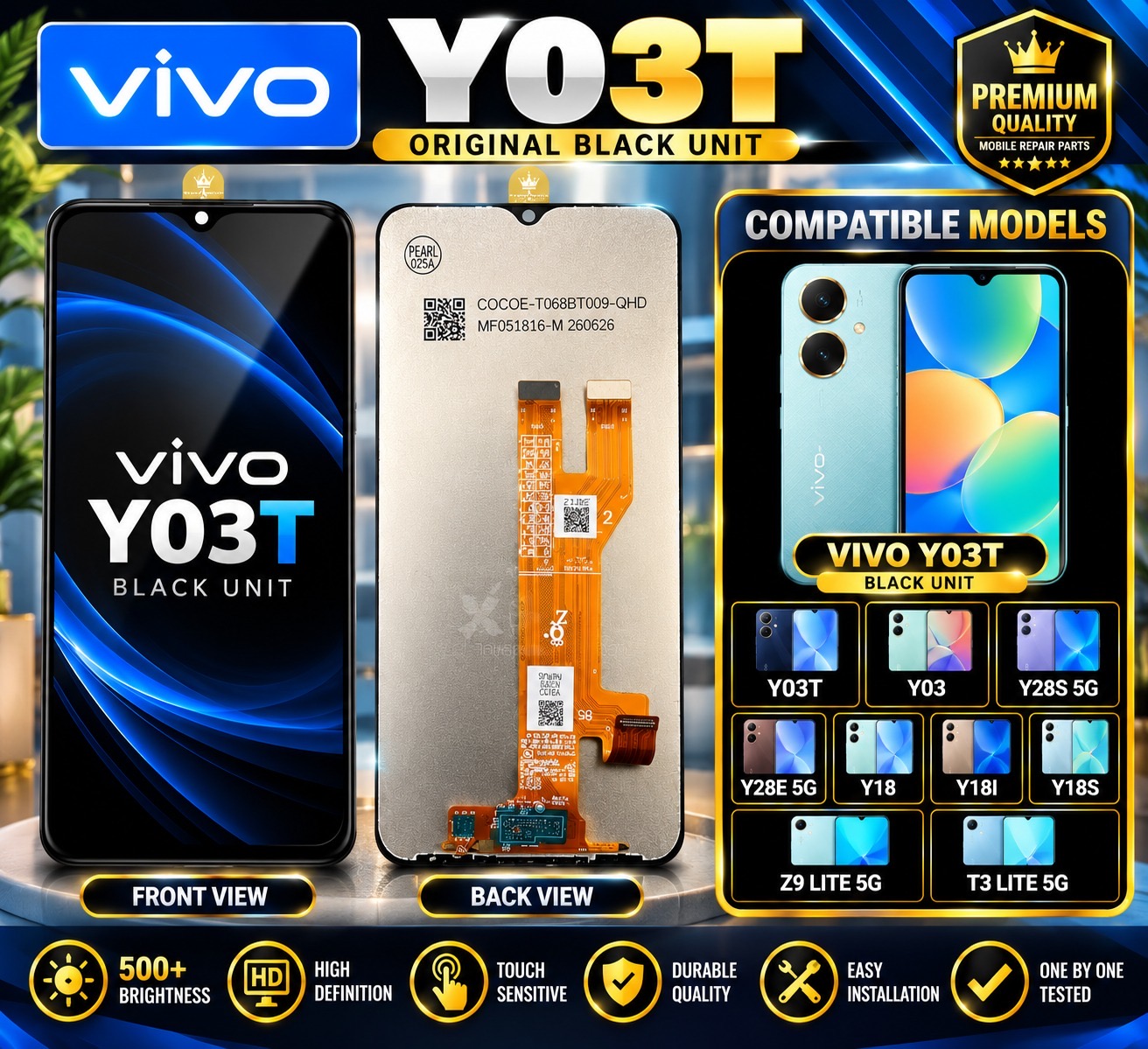VIVO Y03T BLACK UNIT