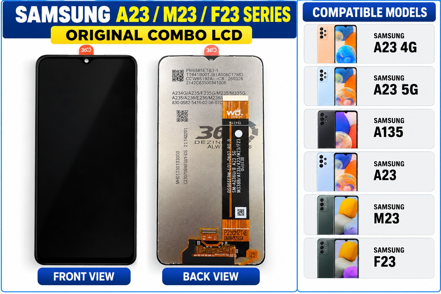 SAMSUNG A23 / M23 / F23 BlACK UNIT
