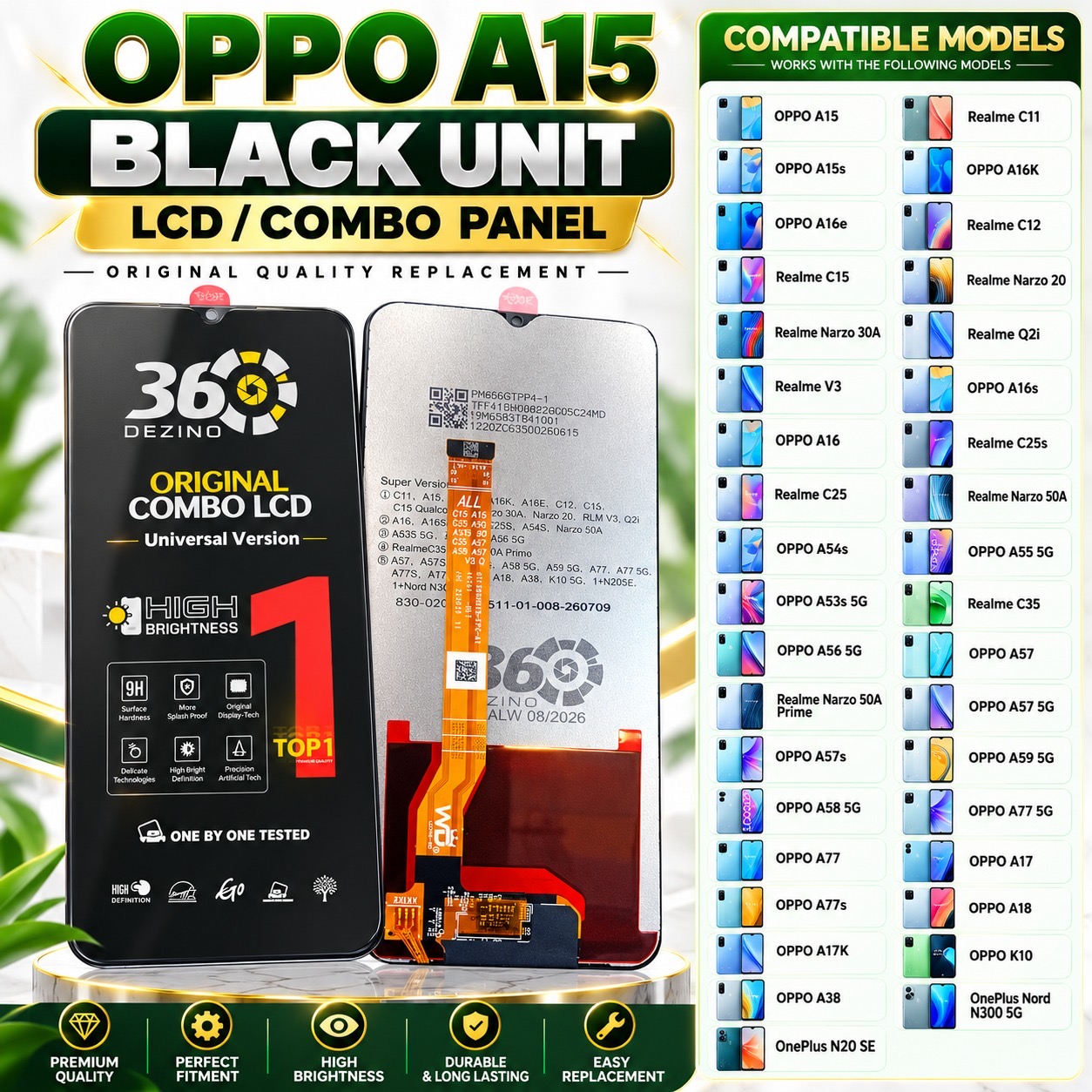 OPPO A15  BLACK UNIT